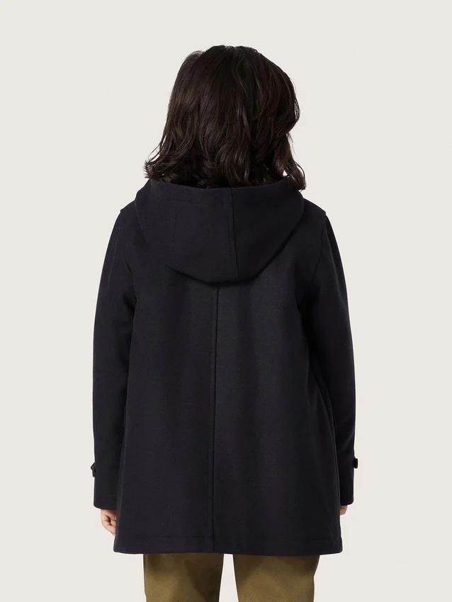Cappotto da bambino blu scuro con cappuccio