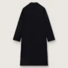 Cappotto da donna a gabbia monopetto in lana blu scuro con bottoni dorati