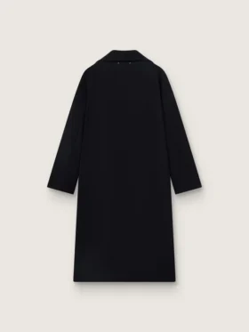 Cappotto da donna a gabbia monopetto in lana blu scuro con bottoni dorati