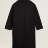 Cappotto da donna a gabbia monopetto in lana blu scuro con bottoni dorati