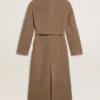 Cappotto da donna doppiopetto in misto lana beige