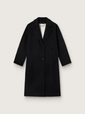Cappotto da donna nero a farfalla monopetto