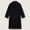 Cappotto da donna nero a farfalla monopetto