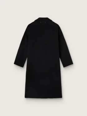 Cappotto da donna nero a farfalla monopetto