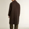 Cappotto da uomo Journey monopetto in misto lana stropicciata con spilla floreale