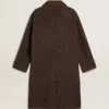 Cappotto da uomo Journey monopetto in misto lana stropicciata con spilla floreale