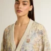 Cardigan da donna con stampa floreale e ricami