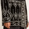 Cardigan da donna nero con cintura e cristalli