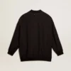 Cardigan da donna nero con ricamo sfumato
