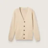 Cardigan da uomo beige con scritta “Golden” sul retro