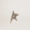 Chiusura con lacci e clip a forma di stella in color oro anticato