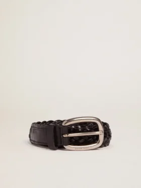Cintura da donna in pelle nera