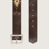 Cintura da donna Sierra in pelle color mogano con borchie decorative