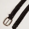 Cintura da uomo in pelle intrecciata nera