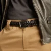 Cintura da uomo in pelle intrecciata nera