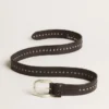 Cintura in pelle nera con borchie