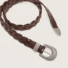 Cintura Juno in pelle intrecciata marrone scuro