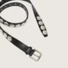 Cintura Trinidad nera in pelle lavata con borchie