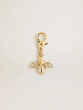 Ciondolo a forma di ape in ottone color oro con cristalli