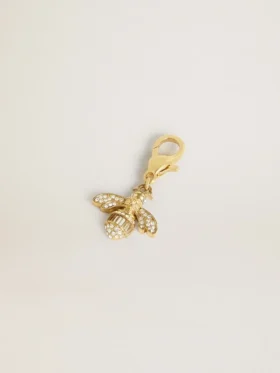 Ciondolo a forma di ape in ottone color oro con cristalli