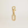 Ciondolo a forma di lettera O in ottone color oro con cristalli
