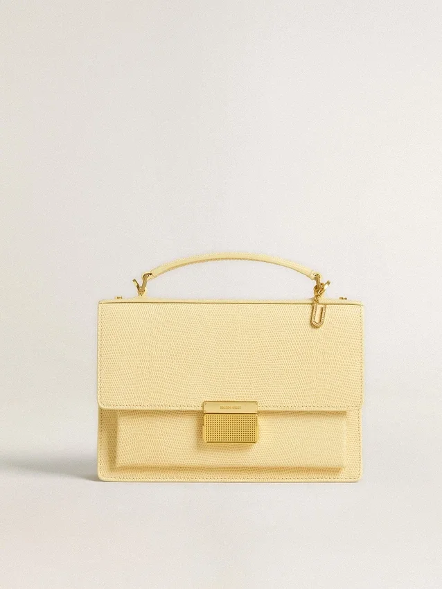 Ciondolo a forma di lettera U in ottone color oro con cristalli