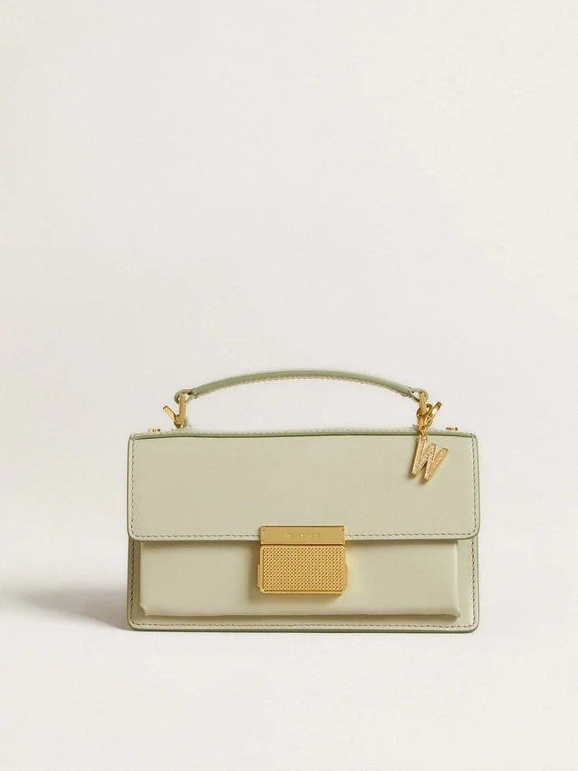 Ciondolo a forma di lettera W in ottone color oro con cristalli