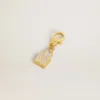 Ciondolo a forma di lucchetto in ottone color oro con cristalli