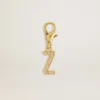 Ciondolo con la lettera Z in ottone color oro con cristalli
