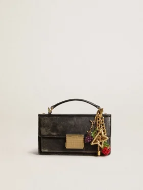 Ciondolo in ottone color oro con firma golden goose