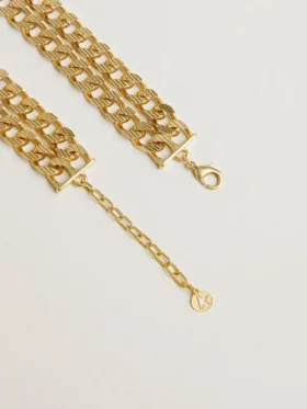 Collana a catena intrecciata color oro antico con chiusura a forma di stella