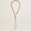 Collana con catene color oro antico e perle