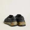 Dad-Star da uomo in pelle naplak nera e pelle crackle con stella nera e linguetta sul tallone