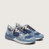 Dad-Star da donna in pelle scamosciata blu denim con stella in pelle argentata