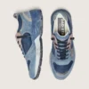 Dad-Star da donna in pelle scamosciata blu denim con stella in pelle argentata