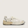 Dad-Star da donna in pelle scamosciata e mesh con stella in pelle bianca e linguetta sul tallone in pelle beige