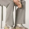 Dad-Star da donna in pelle scamosciata grigio tortora e rete argentata con stella in pelle bianca e linguetta sul tallone in pelle scamosciata