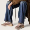 Dad-Star da donna in pelle scamosciata lilla e rete con stella in pelle laminata e linguetta sul tallone