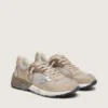 Dad-Star da uomo in rete beige e pelle scamosciata con stella in pelle argentata