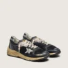 Dad-Star da donna in rete nera e argento e nappa con stella grigio ghiaccio