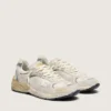 Dad-Star da uomo in pelle scamosciata e rete con stella in pelle bianca e linguetta sul tallone in pelle beige