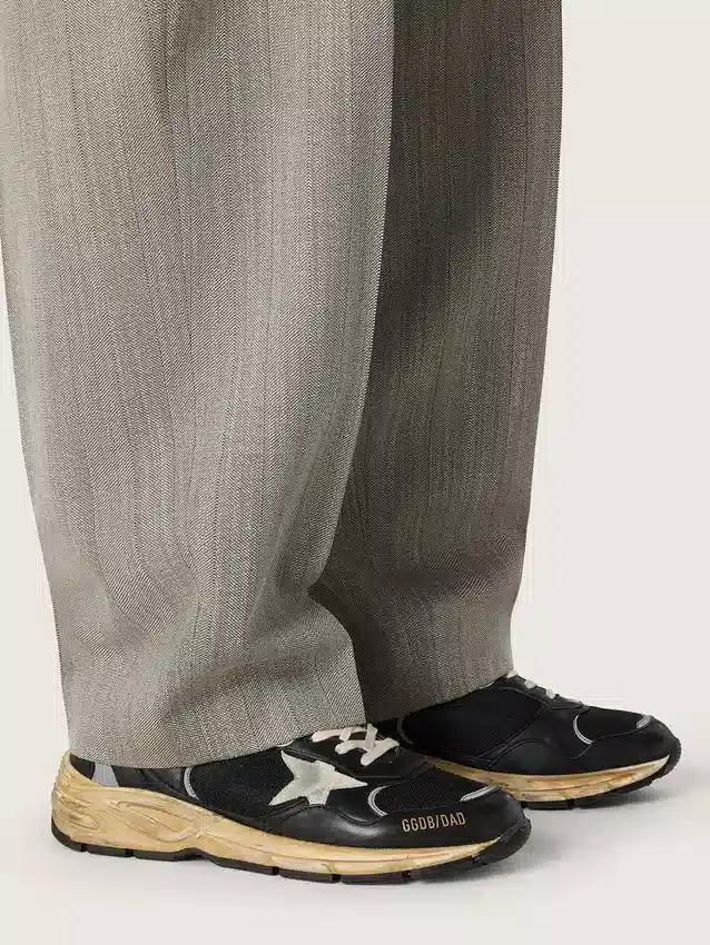 Dad-Star da uomo in rete nera e argento e nappa con stella grigio ghiaccio