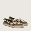 Espadrillas Cruise da donna in tela verde militare con lacci da trekking bianchi