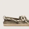 Espadrillas Cruise da donna in tela verde militare con lacci da trekking bianchi
