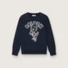 Felpa a girocollo Journey per bambino in cotone blu navy con stampa mascotte