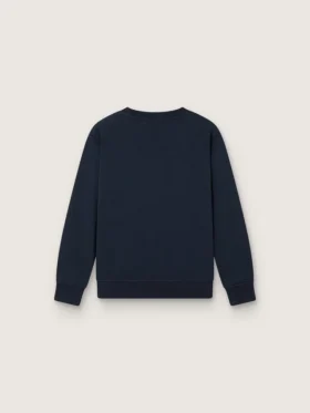 Felpa a girocollo Journey per bambino in cotone blu navy con stampa mascotte