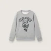 Felpa a girocollo Journey per bambino in cotone grigio melange con stampa mascotte
