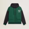 Felpa con cappuccio reversibile da uomo verde e blu