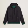 Felpa con cappuccio reversibile da uomo verde e blu