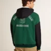Felpa con cappuccio reversibile da uomo verde e blu